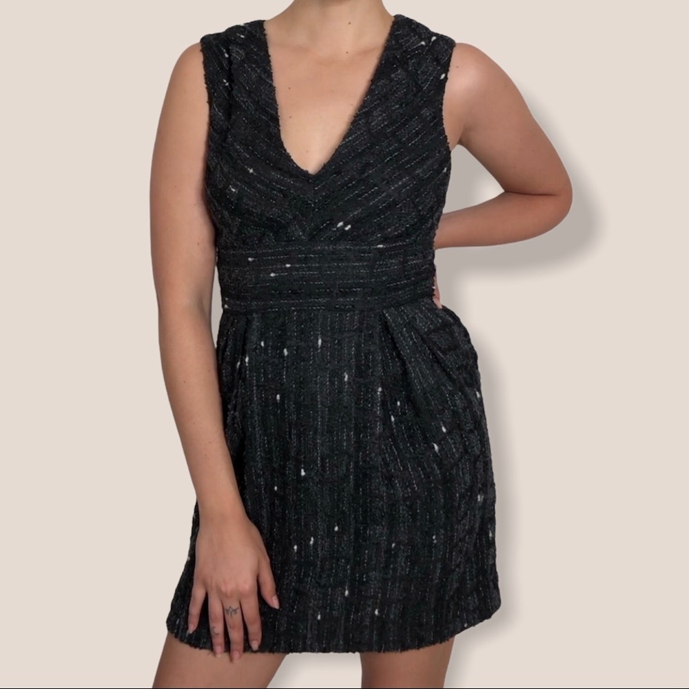 Adam Lippes Black Mini Dress with Pockets Size 2
